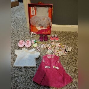 Our Generation and Pottery Barn Kids Doll Clothes, Shoes, Fairy Wings, Wands